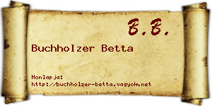 Buchholzer Betta névjegykártya